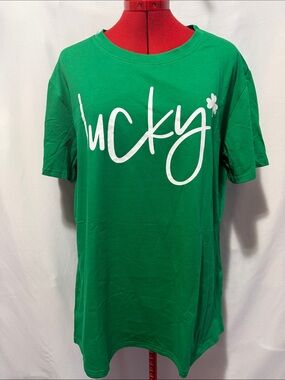 Women's Green 'Lucky' Short Sleeve Tee